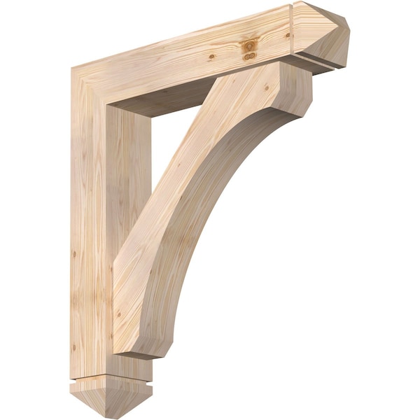 Ekena Millwork Legacy Arts and Crafts Smooth Bracket w/ Offset Brace, Douglas Fir, 7 1/2"W x 36"D x 40"H BKT0806X36X40LEC03SDF - main
